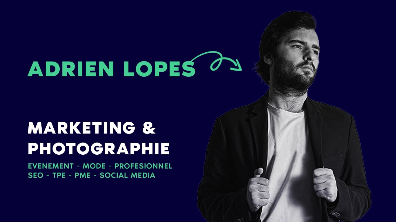 Bannière agence adrien lopes : SEO & photographie
