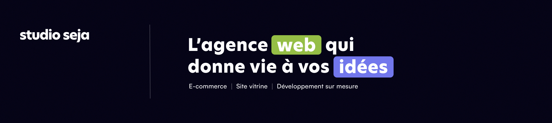 Bannière agence Studio Seja